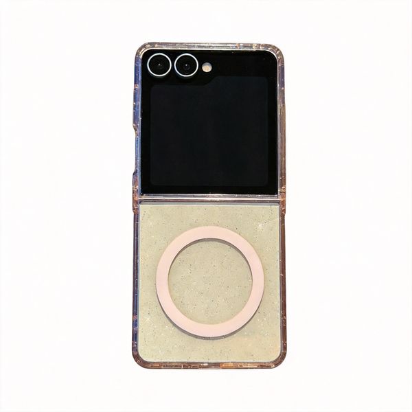 Transparent Glitter Magnetic Case Compatible with Samsung Galaxy Z Flip