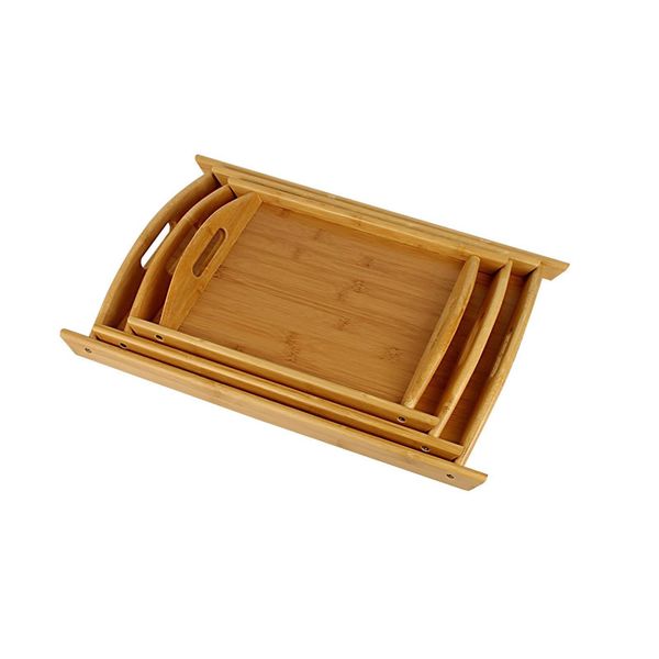 3-Piece of Bamboo Serving Tray