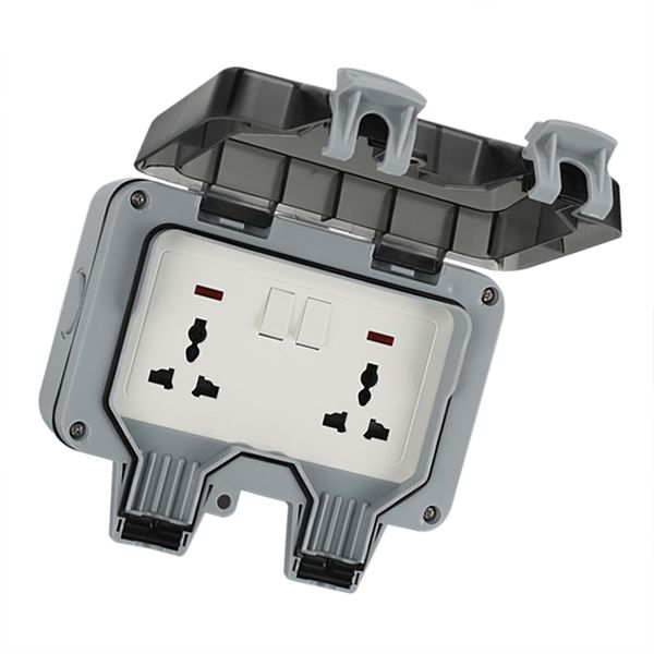 IP66 Waterproof Power Outlet for Outdoor with 2 Switch 6 Hole