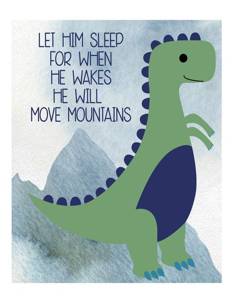 Little Leila - Let him sleep Dinosaur print - A3 cardstock