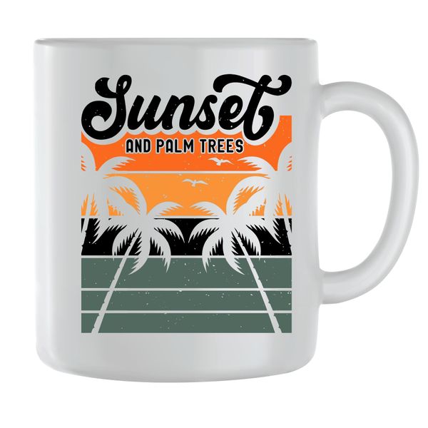 Palm Trees Coffee Mugs for Men Women Surfing Graphic Design Cups Present098