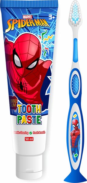 SPIDER-MAN By MARVEL Official Licensed Kids Toothbrush &amp; Toothpaste Set