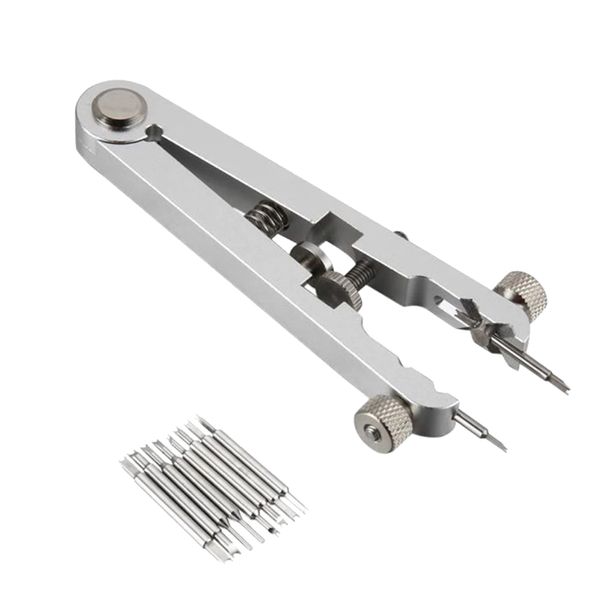 8 Pins Watch Bracelet Spring Bar Standard Plier Remover Tools Kit - Silver