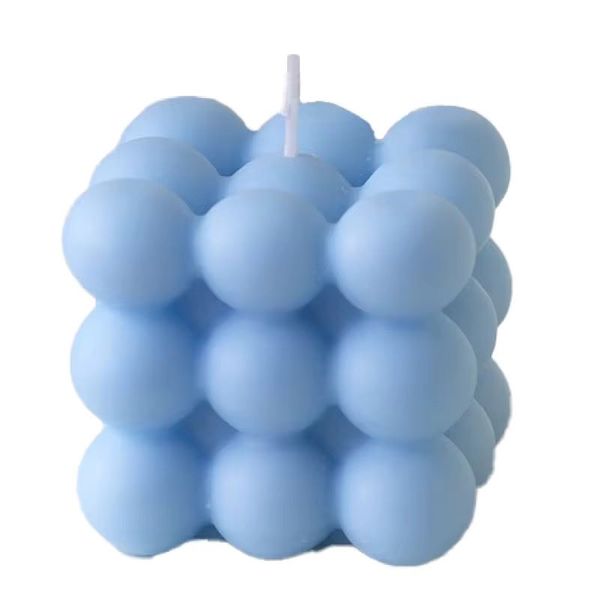 3D Cube Bubble Candle - 3Pack - Blue