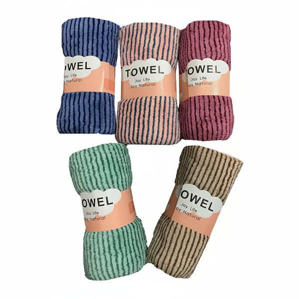 5 Pcs Fleece Towels in 5 Colors 35x75cm Multipurpose Soft
