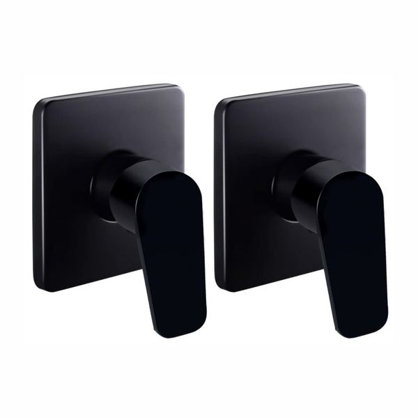 2 x Matte Black Finish Elegant Single Handle Shower Mixer - 1/2
