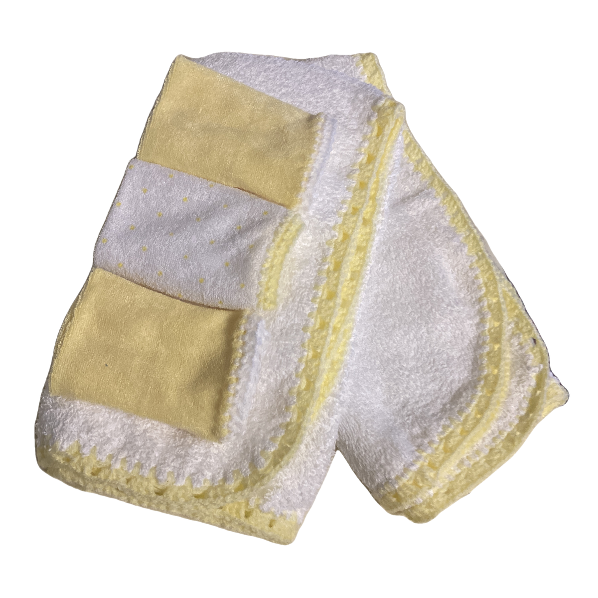 Crocheted Burp Cloth & Washcloth Set 2 Burp Cloths & 3 Washcloths