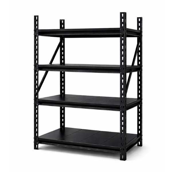 Anchor 4 Tier Metal Plate Shelving Unit Black 250kg per Shelf 120x60x183