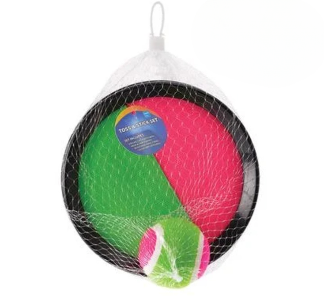Stick &amp; Catch Toss Game - 20.5cm Soft Ball, Portable Playset