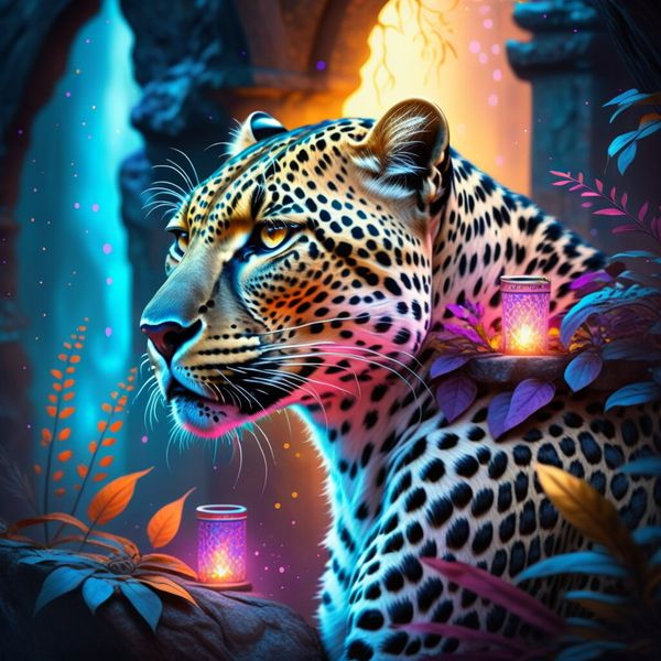 Canvas Wall Art - Fantasy Leopard 2