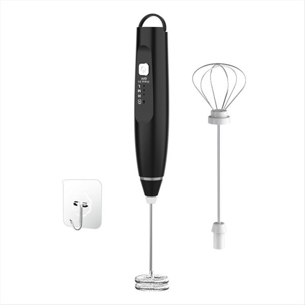 Milk Frother Mixer Rechargeable Handheld For Coffee With 2 Whisks - B