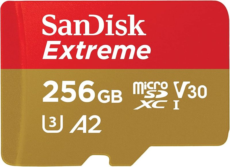 256GB Extreme microSDXC UHS-I Memory Card with Adapter - Up to 190MB/s