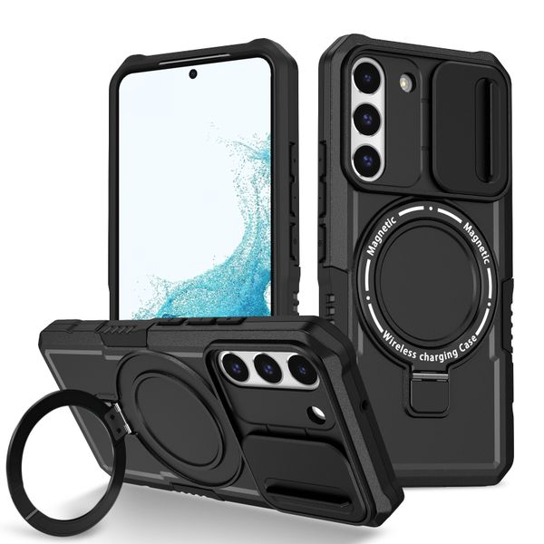 Slide Camera Lens Cover Shockproof Armor Case Compatible With Galaxy S22