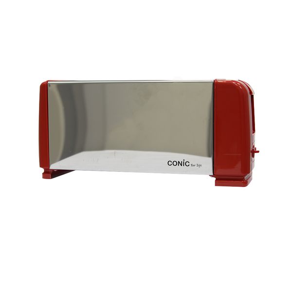 Conic Stainless Steel Premium 4-Slice Toaster - Red