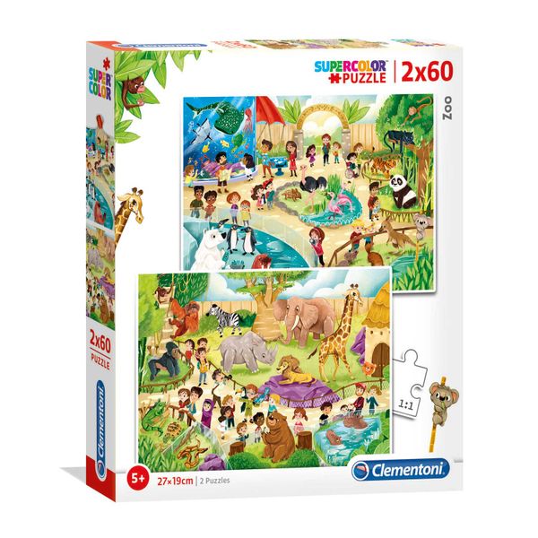 Clementoni 2X60 Piece Puzzle -Zoo
