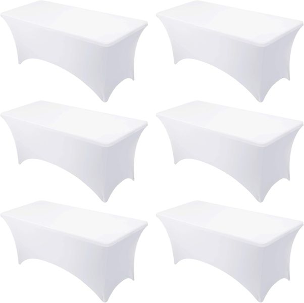 Spandex Fitted Stretch Rectangular Table Cloth - Pack of 6