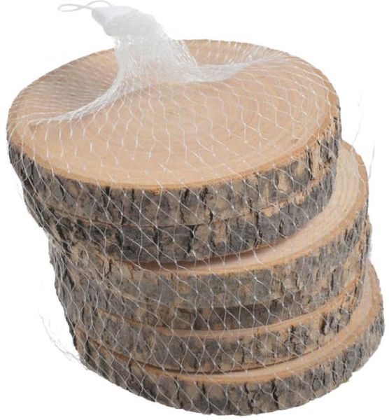Coasters Natural Unfinished Wood Slices - 6 Pieces