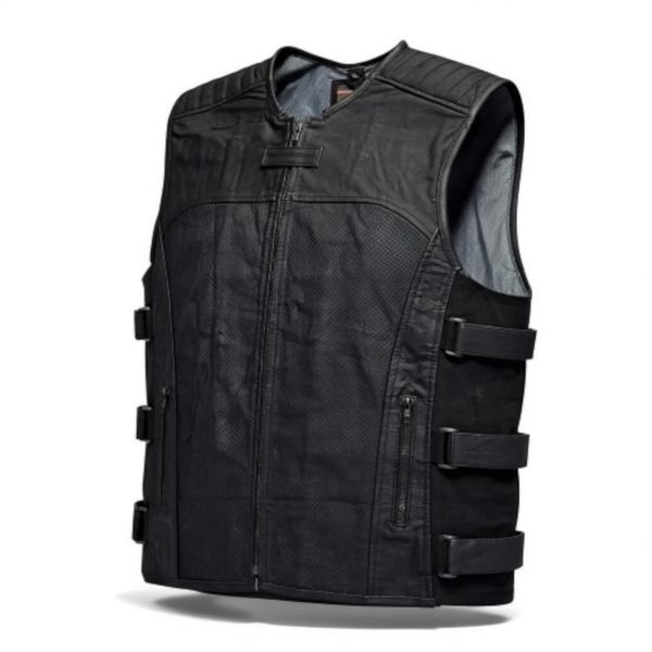 Matt Finish Leather Turbo Waistcoat VM
