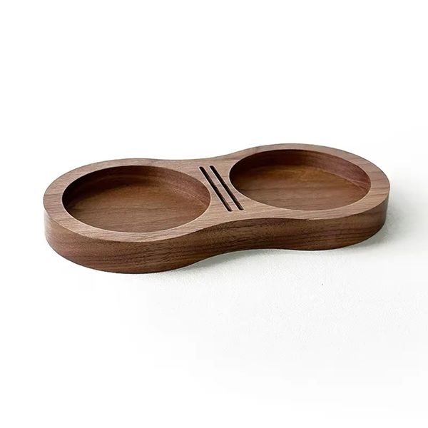 Universal Coffee Utensil Storage Base, 51-58mm Walnut Powder Dispenser &amp; Wa