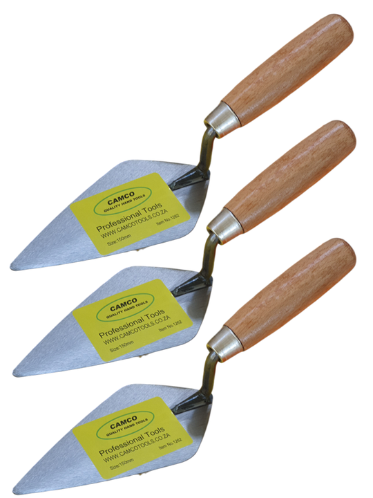 Camco (Pack of 3) Pointing Trowel (Wooden Handle) - 150mm