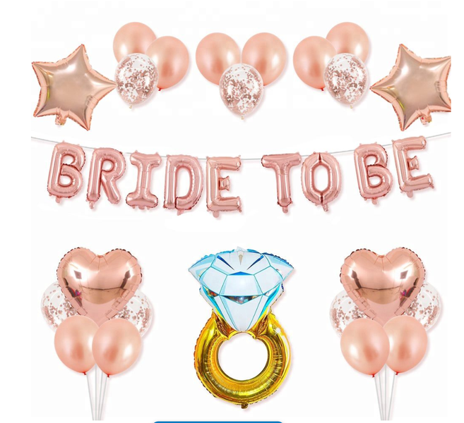 Bachelorette Hen Party DIY Decoration Set - Bride to Be Rose Gold