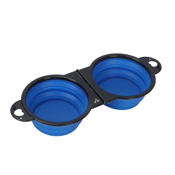 ALANES 2-in-1 Collapsible Dog Bowls Dual Puppy Food and Water Bowls