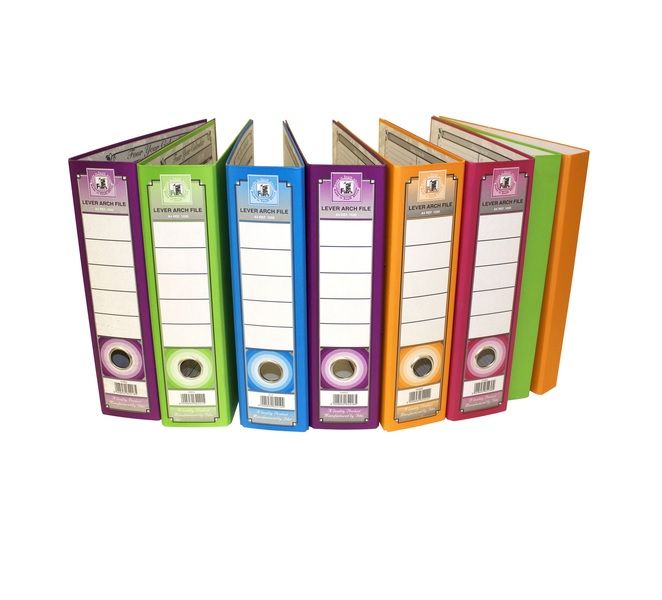 MultiColour Blocking A4 Lever A4 Arch Files 6Pack plus Ring 2 Binders