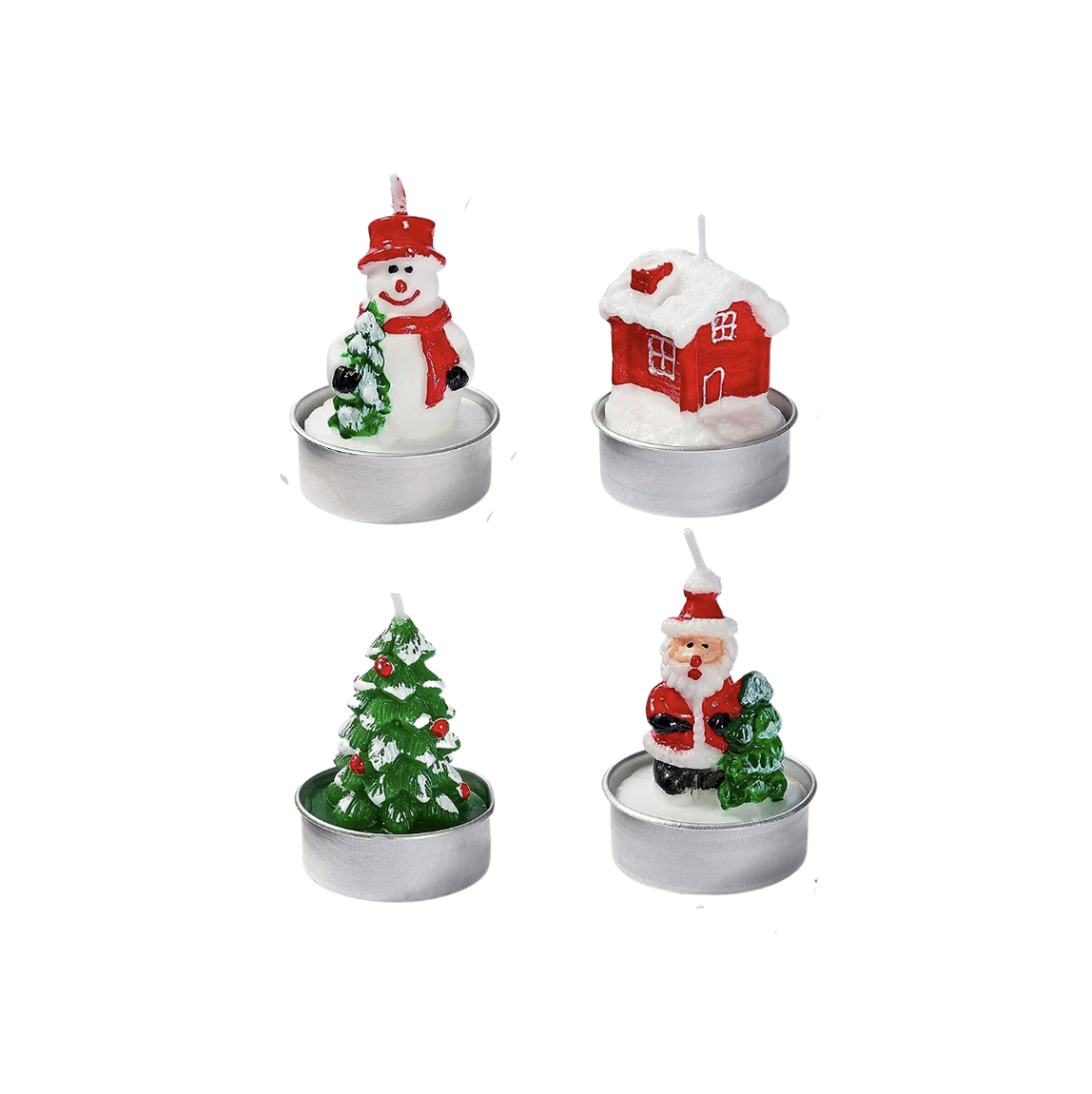 Set of 4 Mini Christmas Candles