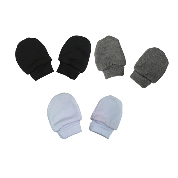 Baby Mittens Winter - Dty -3 Pack - Black, Grey &amp; White