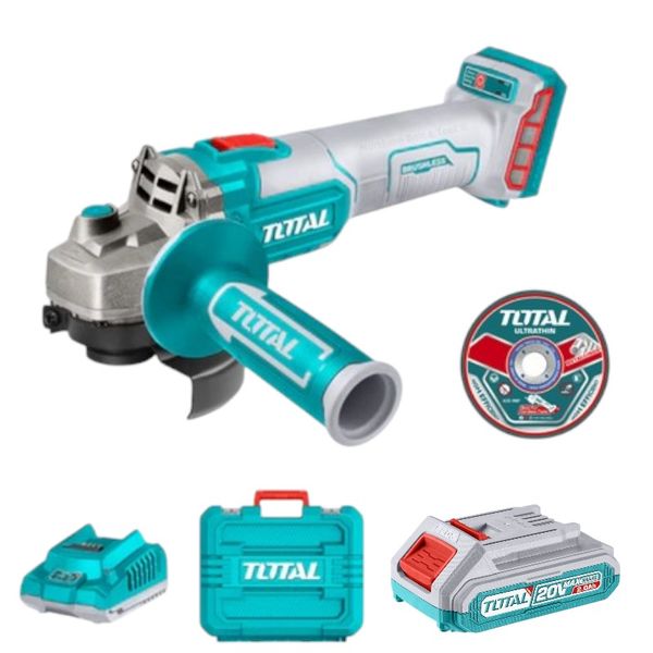 Total Tools Cordless Angle Grinder 20V 115MM with Carry Case Kit