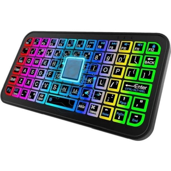 Mini Wireless Keyboard with 7-Color LED Backlight - 2.4GHz Andowl Q-K807