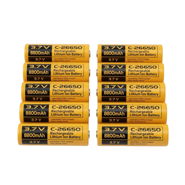 26650 Rechargeable Gaming Battery 8800mAh 3.7V - 10 Pack Bulk Set