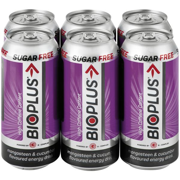 Bioplus Sugar Free Energy Drink Mangosteen and Cucumber - 6 x 440ml