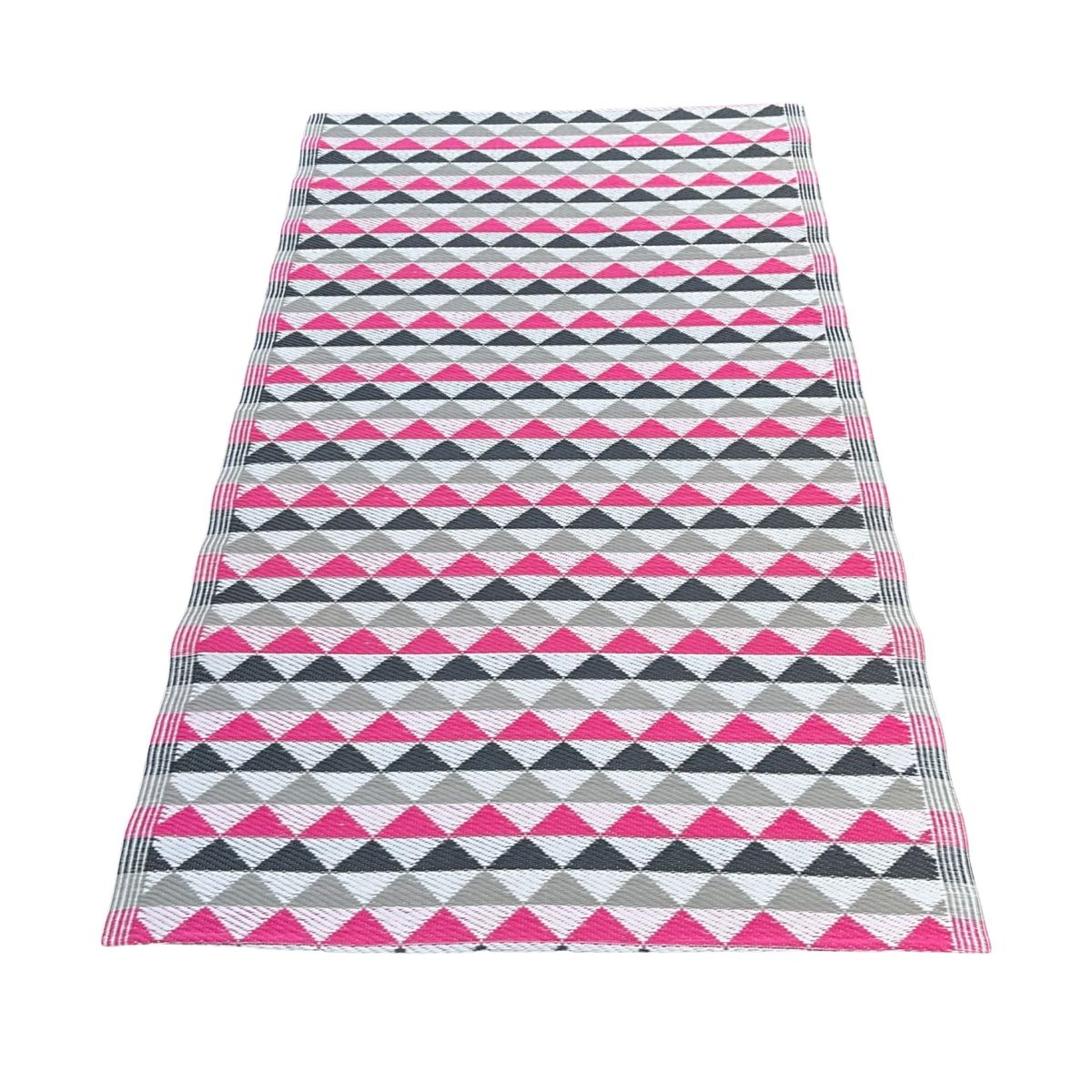 Rug It Up Indoor / Outdoor Plastic Rug Triangles Pink 200 x 120cm