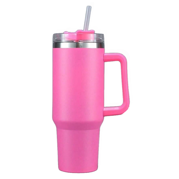 Double Wall Travel Mug Stainless Steel Vacuum Flask with Straw Hot/Cold ...