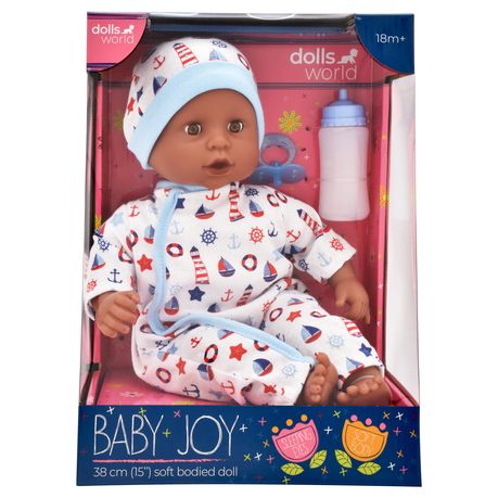 Dollsworld Baby Joy African Boy Doll 38cm (15") with Sailor Outfit Image