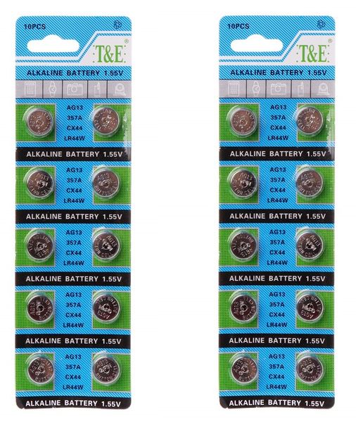T&amp;E AG13 | 357A | CX44 | LR44W Alkaline Batteries 1.55V 20 Pack Bundle