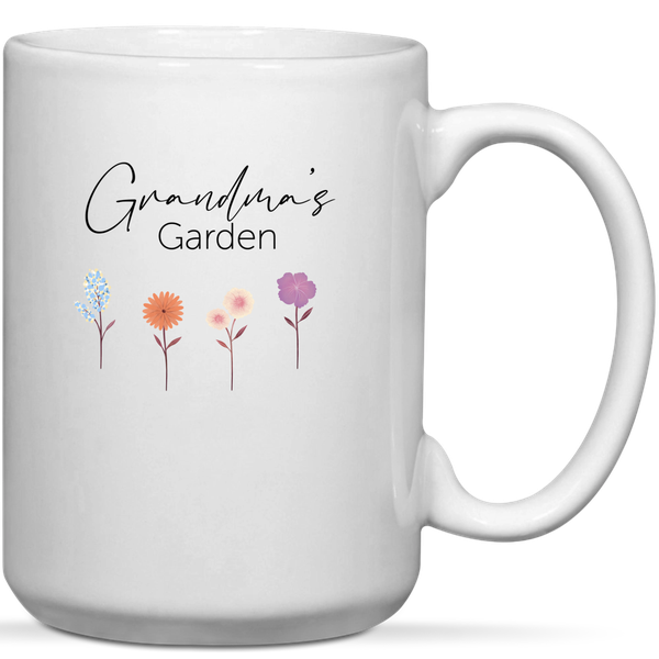 Grandma's Garden 4 Grandkids Birthday Mother's Day Christmas Gift Mug