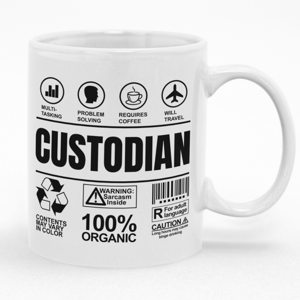 Custodian Birthday Christmas Gift Custom Printed Funny Novelty Mug