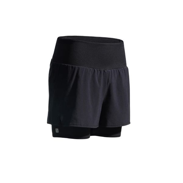 Domyos Women's 2-in-1 Fitness Cardio Shorts - Black