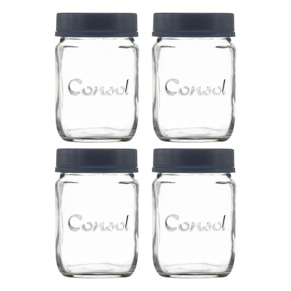 Consol Jar With Dark Blue Lid, 250Ml - 4Pack