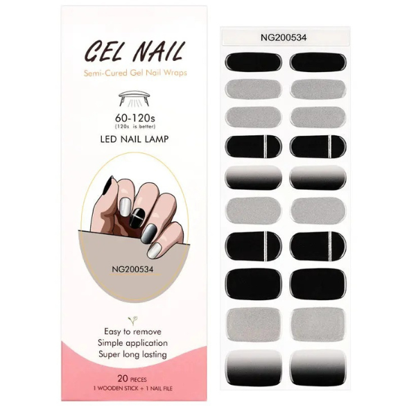 UV/LED Semi Cured Gel Nail Wraps No.534