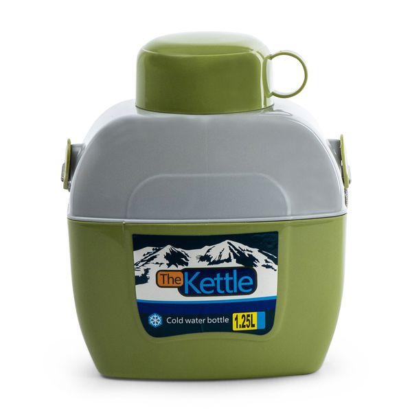 The Kettle - Water Bottle - Flask - Green &amp; Grey - 1.25L