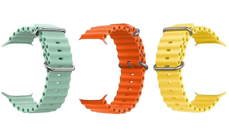 3 Pack Mint/Orange &amp; Yellow Silicone Apple Watch Bands In 38-40 &amp; 41mm