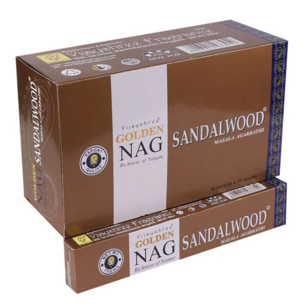 Golden Nag Incense Sticks - 12 Pack - Sandalwood