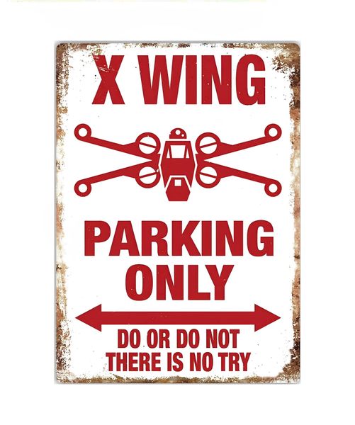 X Wing Star Wars Parking Only Vintage Style Metal Bar Sign Bar Wall Decor