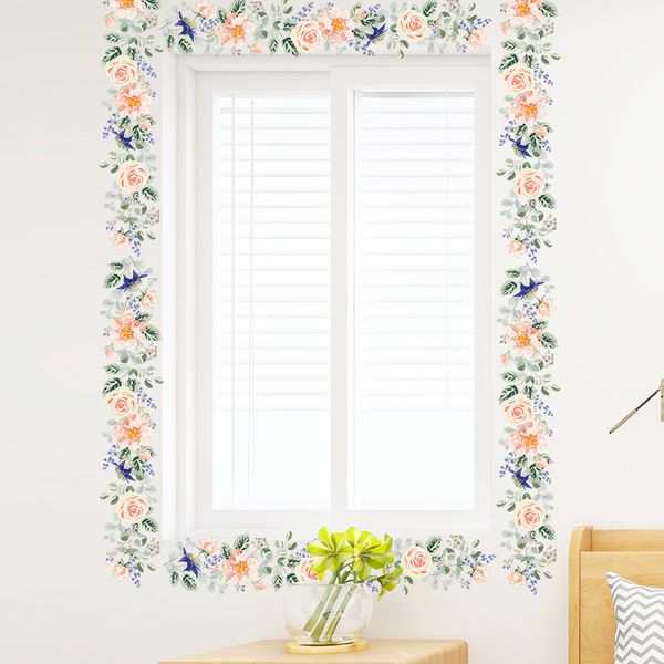 Fresh Flower Boarder Vinyl Art Sticker for Wall Decoration