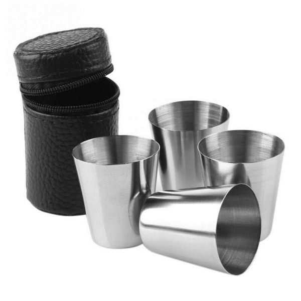 Shot Glass Stainless Steel 4 Piece in a Gift Bag