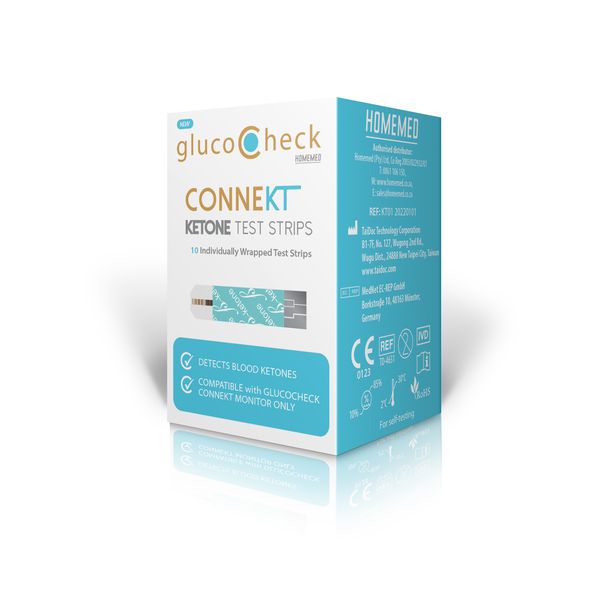 GlucoCheck ConneKT Ketone Test Strips 10's