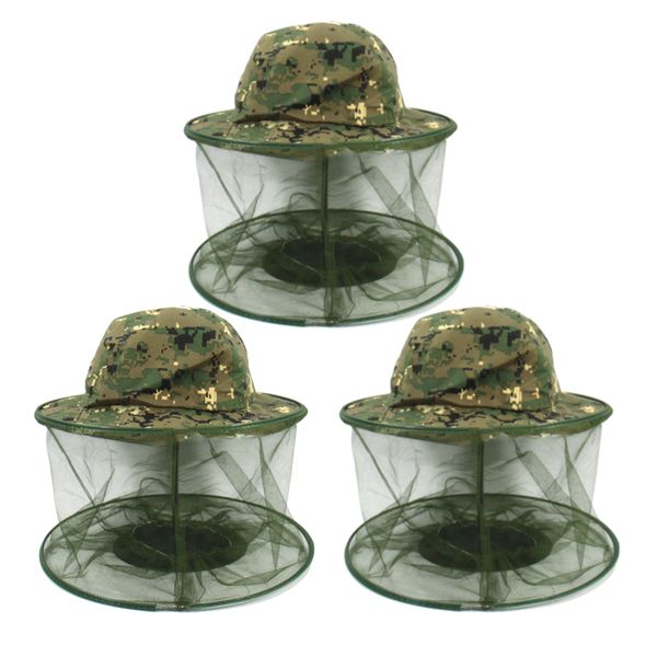 Camping Outdoor Fishing, BeeKeeping, Anti-Mosquito Brim Mesh Hat - Set of 3